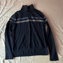 half zipper drop-shoulder sweater