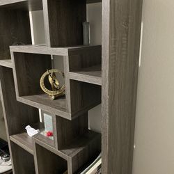 Weathered Gray 10 Shelf Bookcase 