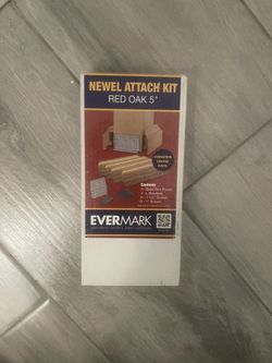 Evermark Stair Parts 5’ in. Unfinished Red Oak Newel Post Attachment Kit