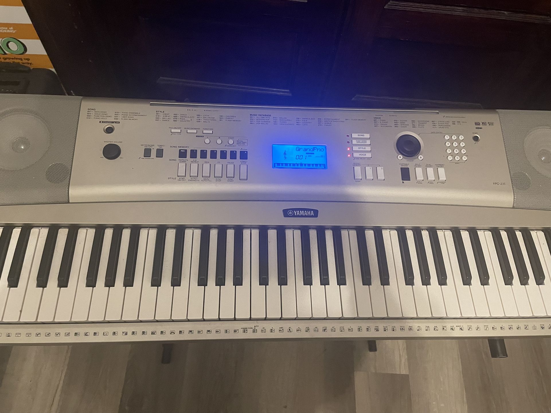 Yamaha YPG keyboard w/ Power Cord, Pedal, And Stand