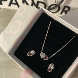Pandora Hearts Necklace & Earrings 