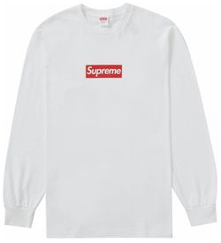 Supreme white red box logo long sleeve brand new size medium