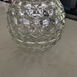 Vintage Large Cubist clear glass fairy lamp 
