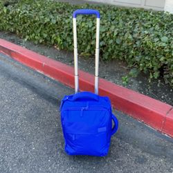 Blue Lipault Paris Foldable 2-Wheeled Underseat Luggage