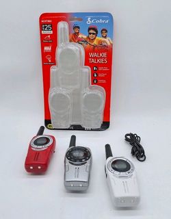 Cobra ACXT360 2-Way Outdoor Radio Walkie Talkie, Pack of 3 - Silver/Red/White