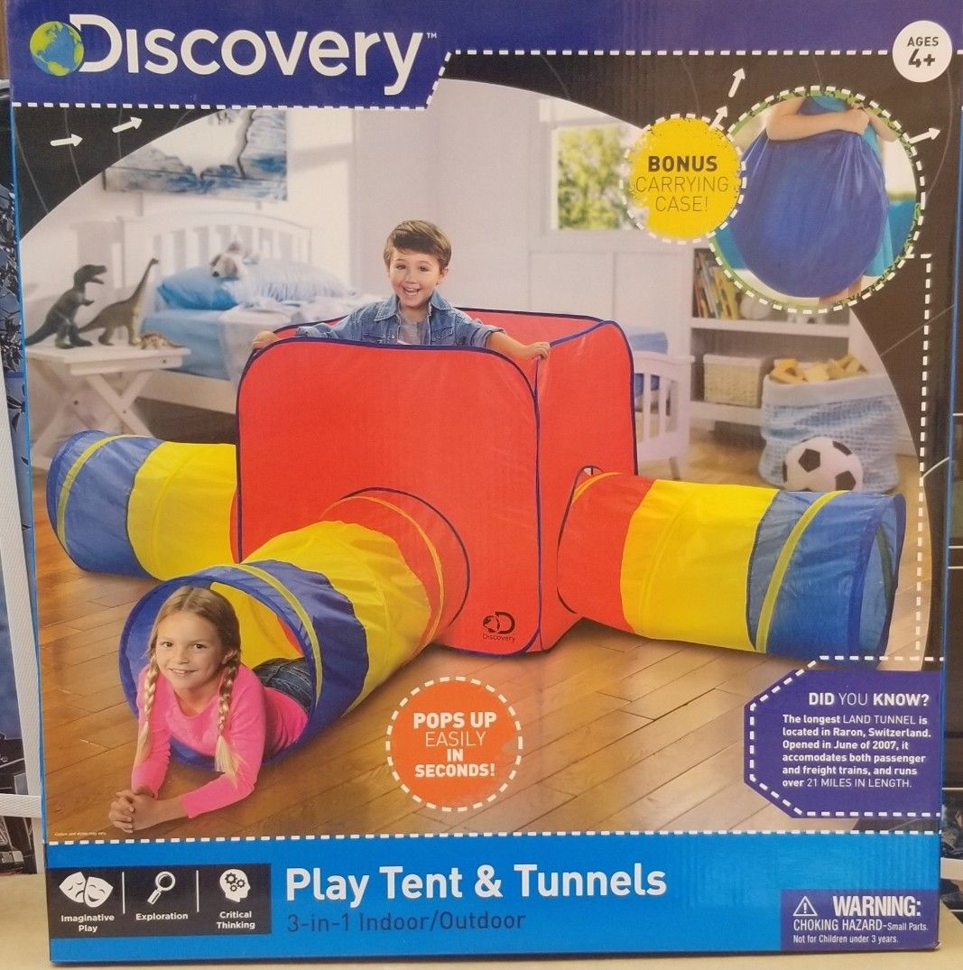 Play tunnel tent indoor outdoor with carrying bag