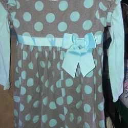Youngland  Girls Gray & Lgt Blue Dress Size 3T