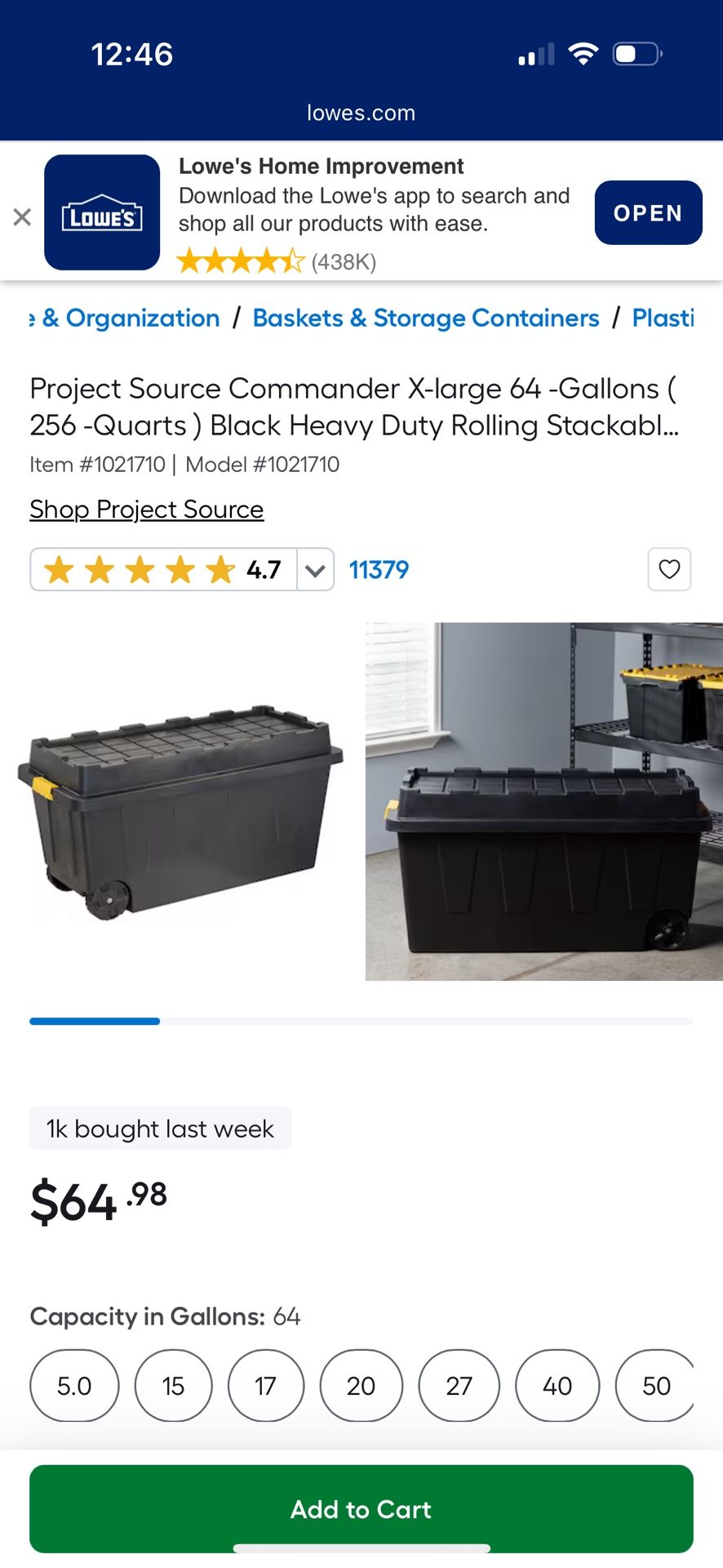 Very Big Sturdy Tote W/ Wheels