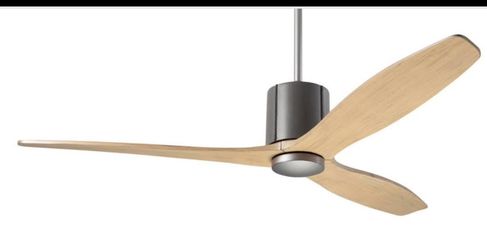 Like New Black and Maple 2024 Modern Fan Company LeatherLuxe DC 54” Fan