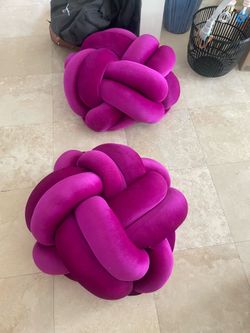 2 New Stylish Floor Poufs