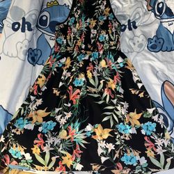 xhilaration Mini Floral Sun Dress With Pockets  Small 