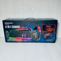 New SoundLogic XT Light-Up 4-In-1 Gaming Combo-Kit, Keyboard, Mouse, Mouse Pad & Headphones