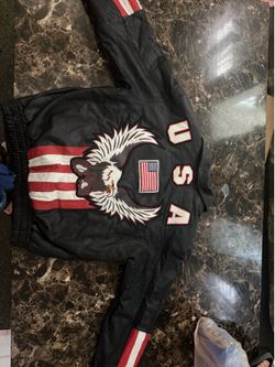 Vintage USA Eagle Genuine Leather Bomber Jacket Men’s Medium