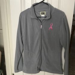 Grey Breast Cancer Awareness Fleece Jacket