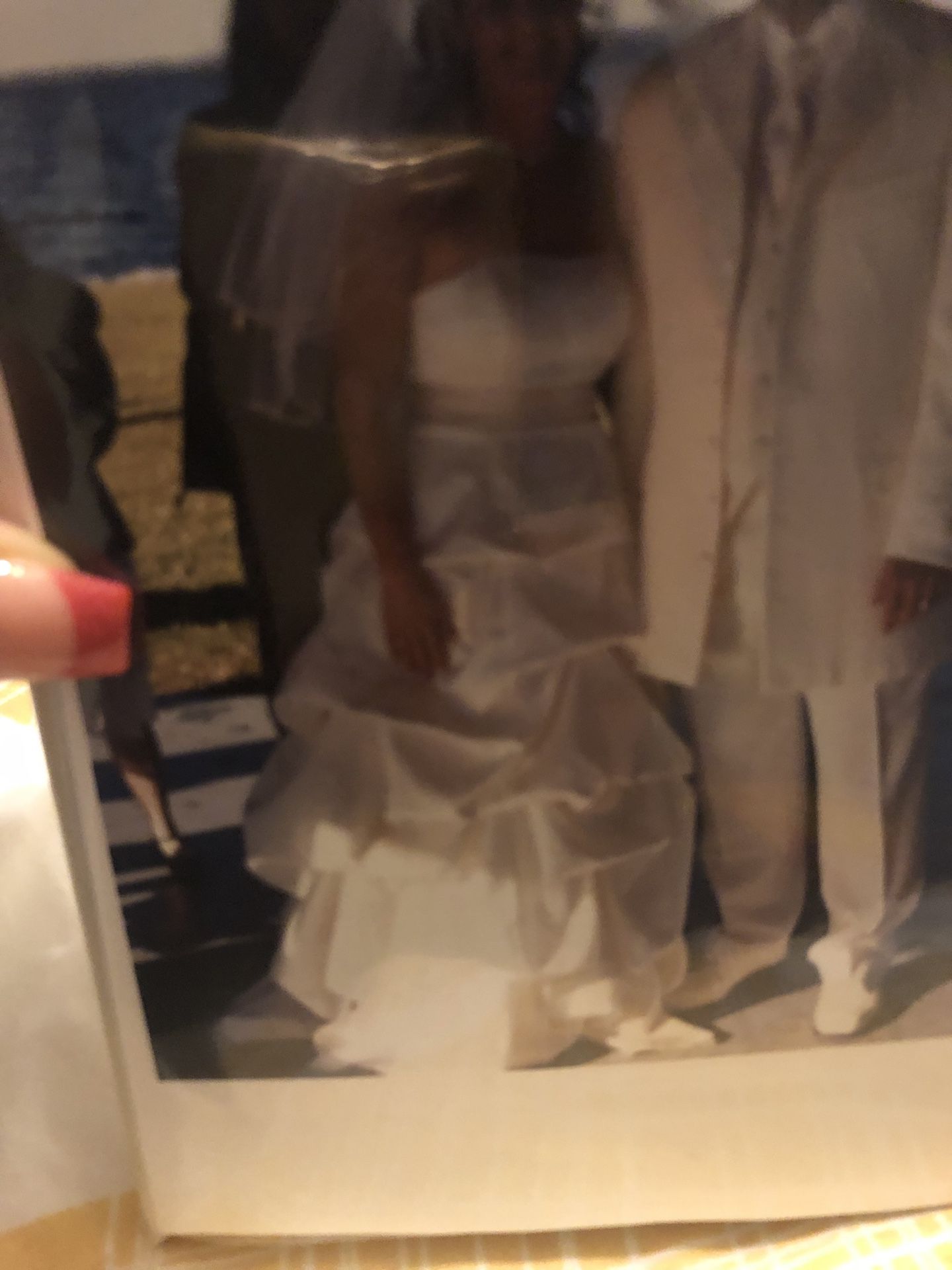 Wedding dress with matching flower girl