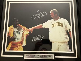Magic Johnson Larry Bird Signed Picture