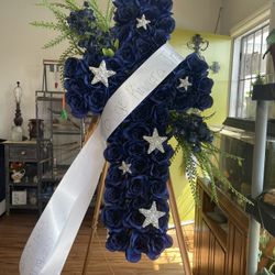 Cowboy Theme Cross Wreath Fake Flower