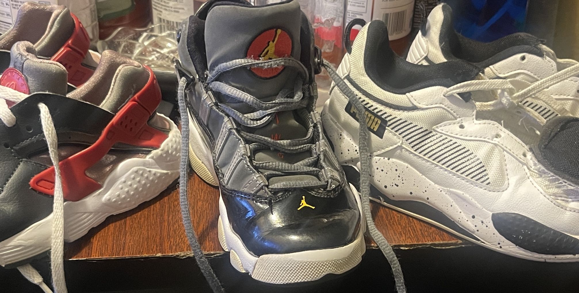 3 Pairs of Kids Shoes-Nike, Puma & Jordan