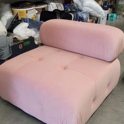 Modular Sectional Sofa, Velvet U Shaped Couch, Middle Seat,pink
