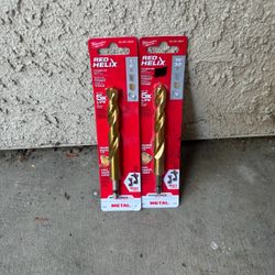 Milwaukee Red Helix Shockwave Titanium Impact Drill Bits 1/2" & 15/32"