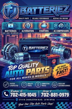 Vehicle batteries Alternator starters, AC compressor