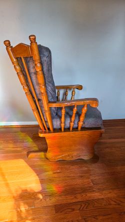 Solid Wood Glider Rocker with Cushions – Nursery Chair
