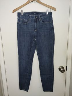 GAP Denim Women's Dark Blue Curvy True Skinny Jeans Size 28 Reg EUC