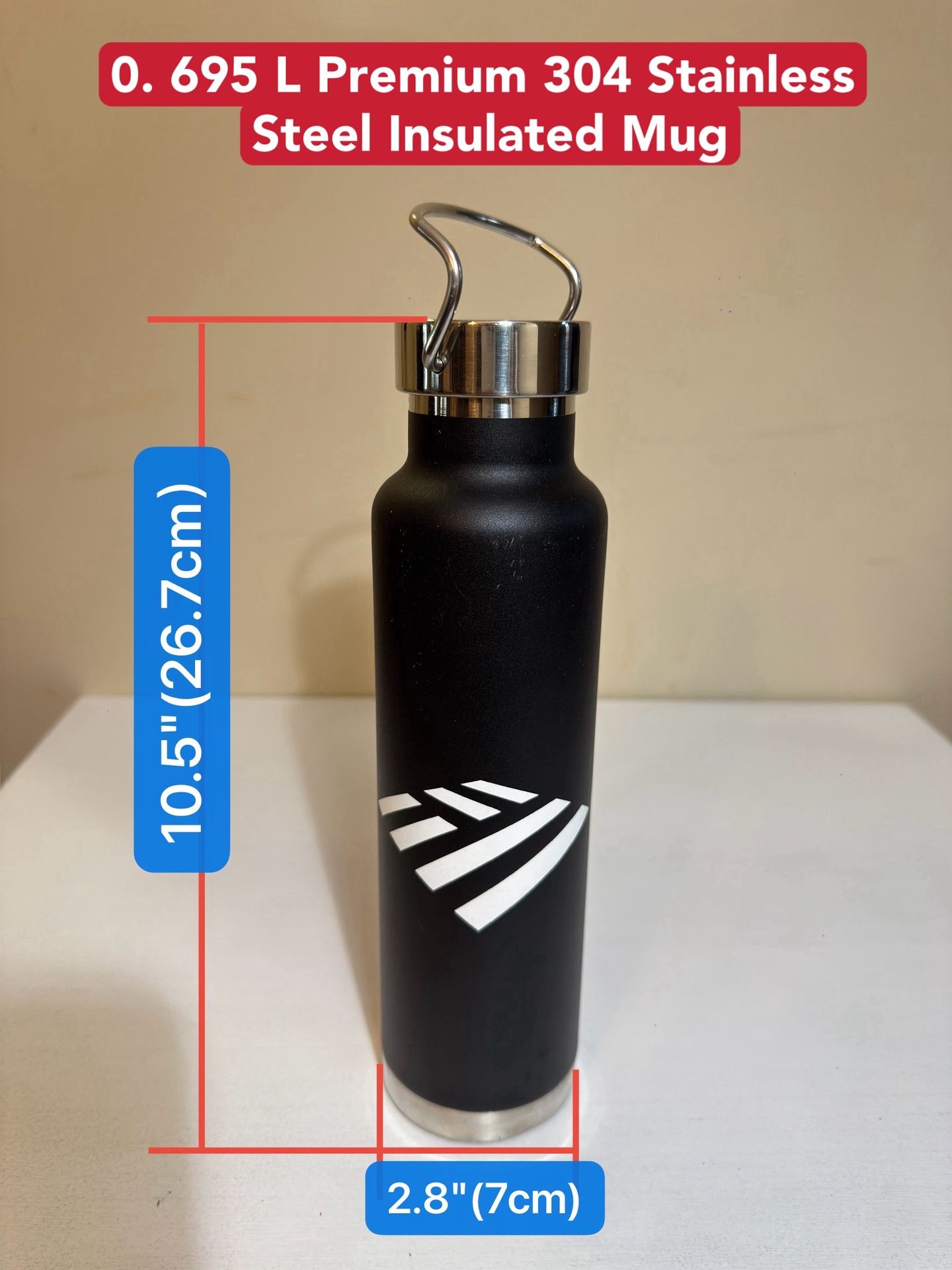 0. 695 L Premium 304 Stainless Steel Insulated Mug