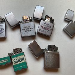 Vintage old lot collection of Zippo cigarette lighters and others Vietnam military 