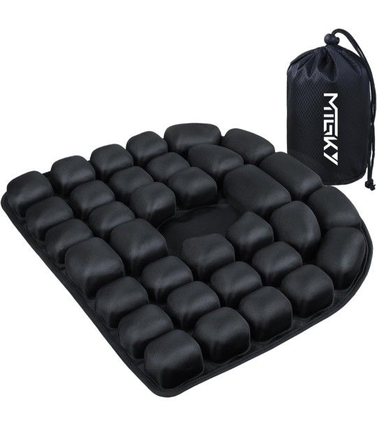 Press Type Inflatable Cushion,Air Inflatable Pressure Relief Seat Cushion,Inflatable Seat Cushion for Remote Working,Office Chair, Wheelchair, Cars, H