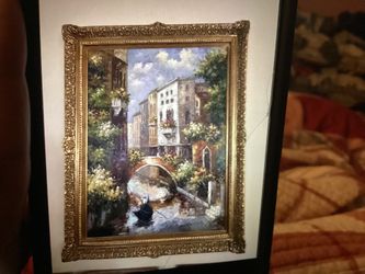 Oil Painting With Authenticity Certificate Attached Gold Frame Asking $475. Obo