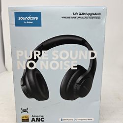 Anker Soundcore Life Q20 Over the Ear Wireless Headphones - Black