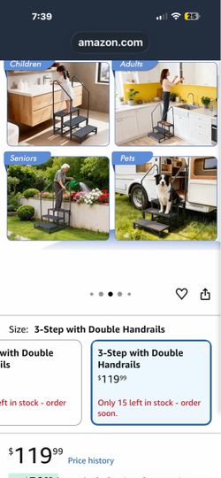 -Step Dual Handrails, Heavy-Duty, 660 Ibs Max Load (2) available one assembled one in box