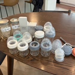 Ten Glass Baby Bottles And New Nipples (Gulicola)