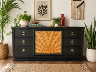 Stunning Black MCM Triple Dresser