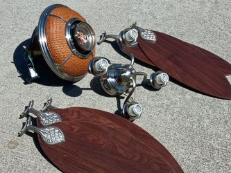 Ceiling Fan 5 Blad whicker with nickel finish