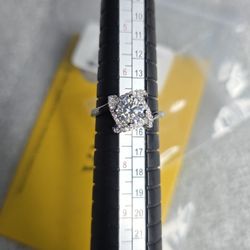 1ct SS925 Moissanite Diamonds Ring Adjustable 6.5-10