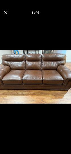 Brown Leather Couch