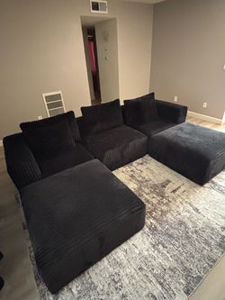 Black Boneless Sectional