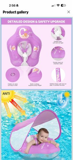 Baby Pool Float with Canopy and Safety Seat