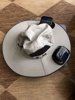 solar fan hat dual charge