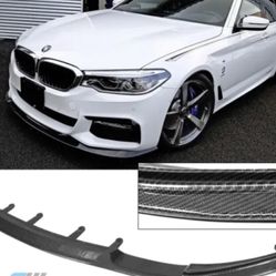 Fit 17-20 BMW 5 Series G30 M Sport Carbon Fiber HM Style Front Bumper Lip