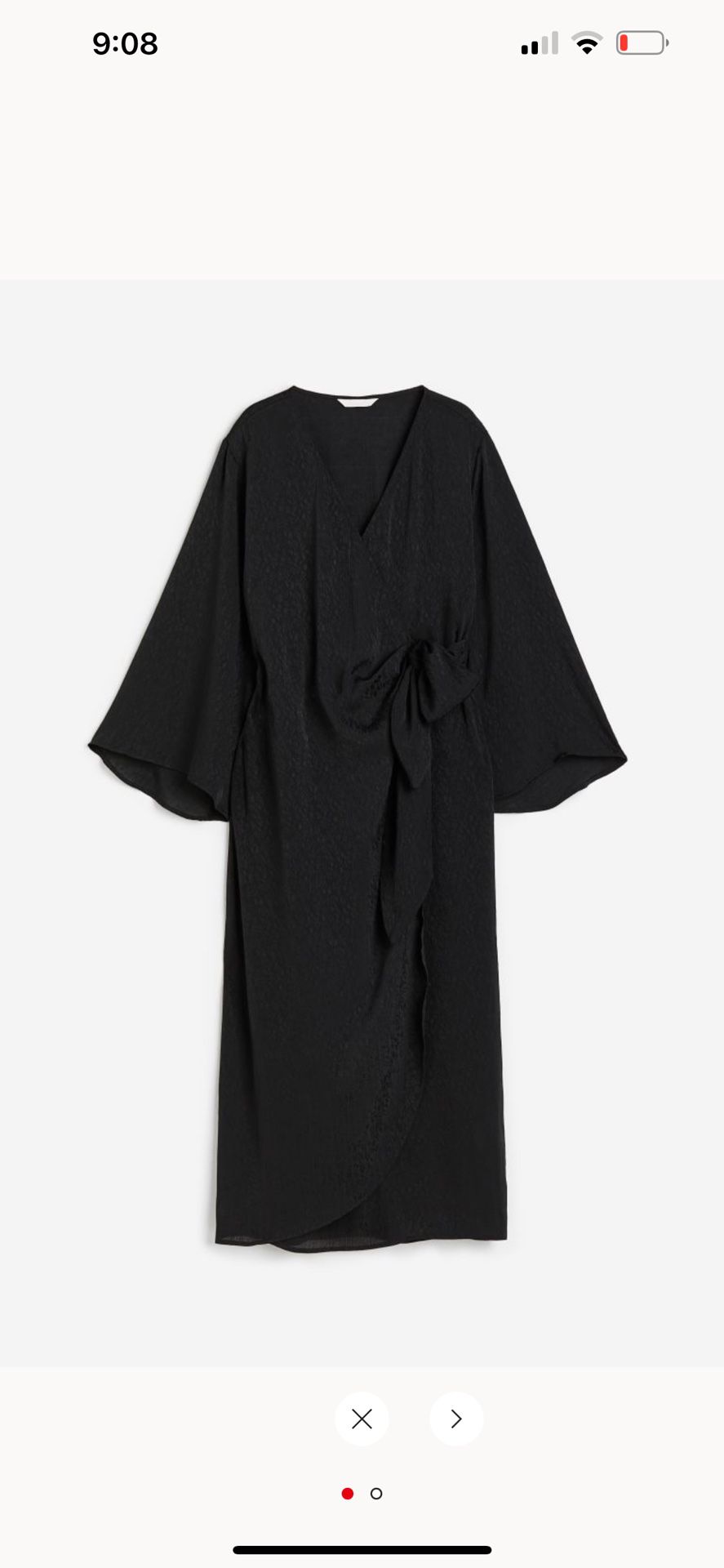 H&M Black Wrap Dress Ankle Length 