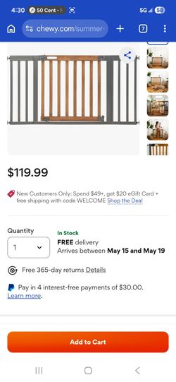 Mid size 3 section baby gate