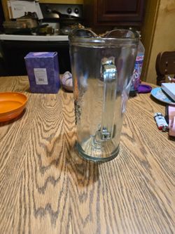 Embossed glass pitcher