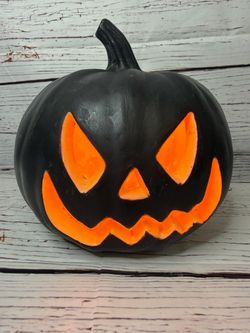 Black & Orange Blow Mold Jack-O-Lantern