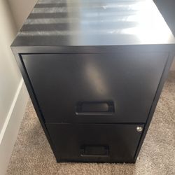 Deep 2-Drawer File Cabinet, Black