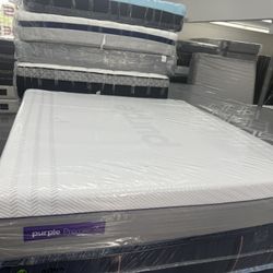 KING SIZE PURPLE PREMIER .3 MATTRESS & BOX SPRINGS BED SET