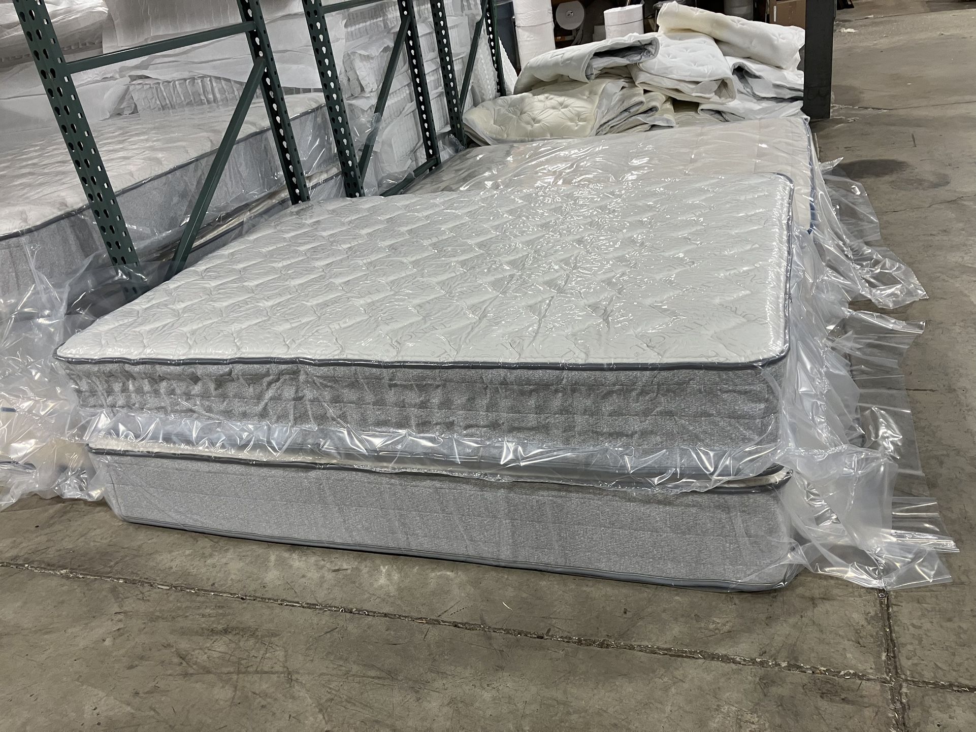 Mattresses, Boxprings, & Metal Frame All New In Plastic, All Sizes Available, Crazy Prices And Best Quality, Twin Mattress Starting At $99. Español.