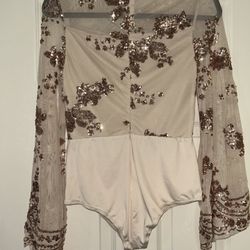 Womens New Body Suit Sequin 